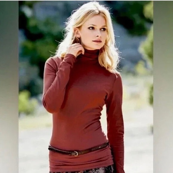 Peruvian Connection Tops - NWOT Peruvian Connection Extreme Turtleneck Pima Cotton Burgundy Stretchy Size S